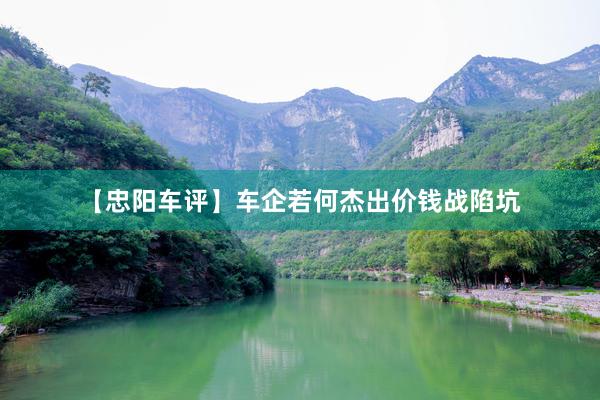 【忠阳车评】车企若何杰出价钱战陷坑