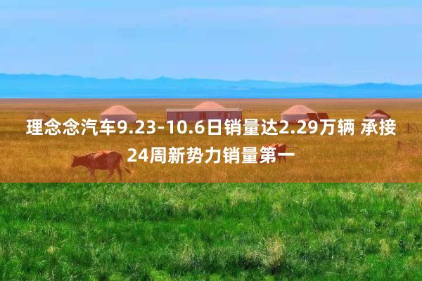 理念念汽车9.23-10.6日销量达2.29万辆 承接24周新势力销量第一